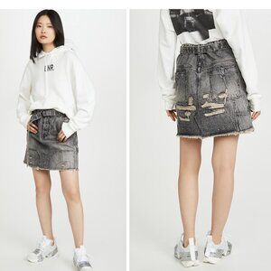 UNRAVEL PROJECT Moon Was distressed Denim skirt sz 27 fits M NWT BEN TAVERNITI